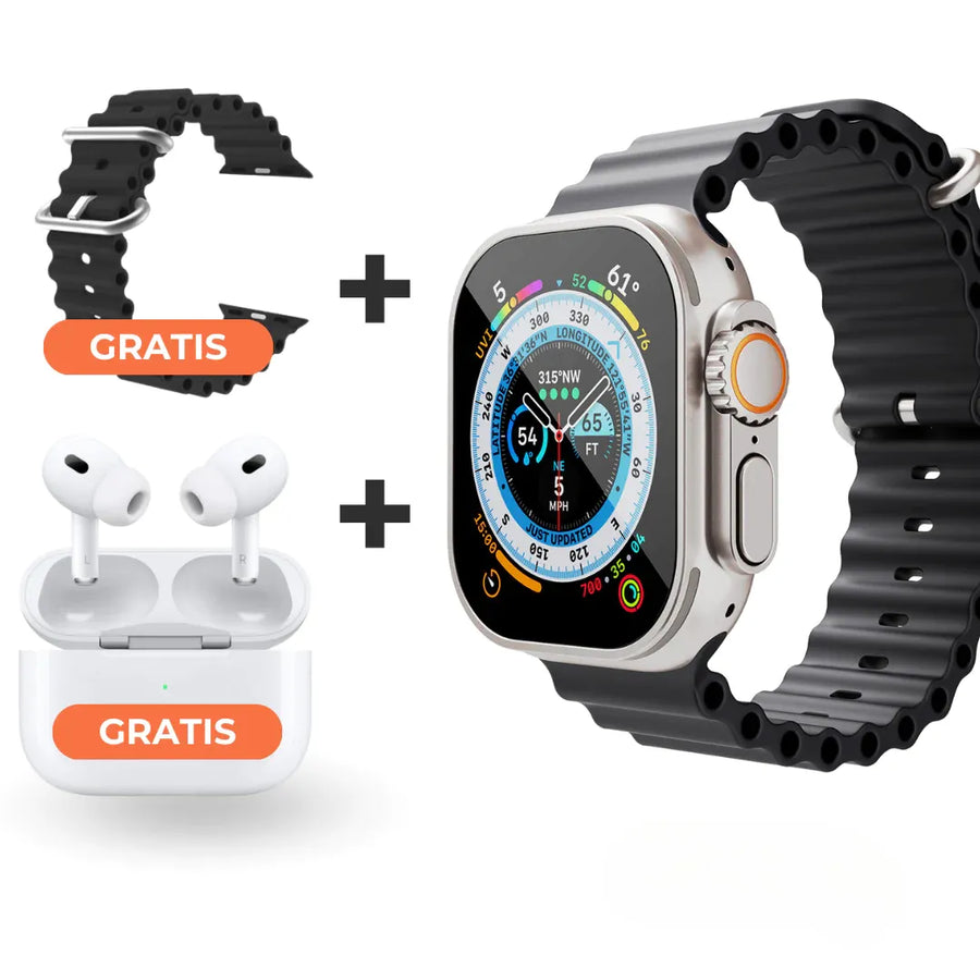 Reloj inteligente + Correa extra + Auriculares inalámbricos GRATIS