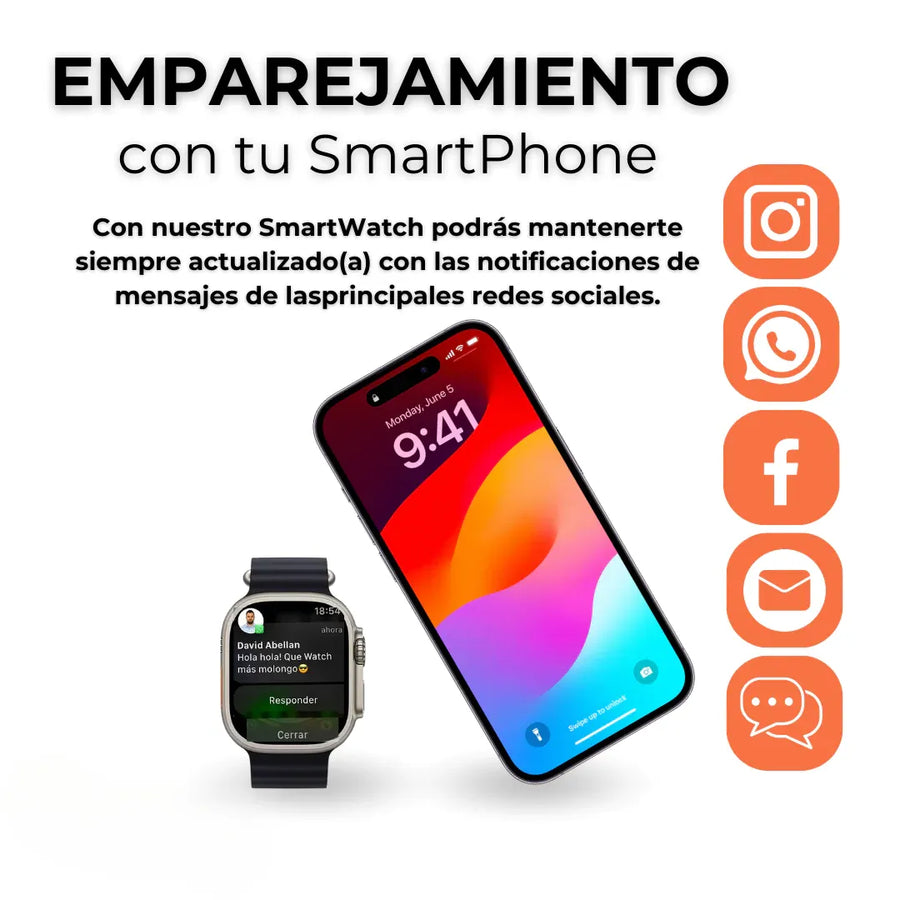 Reloj inteligente + Correa extra + Auriculares inalámbricos GRATIS