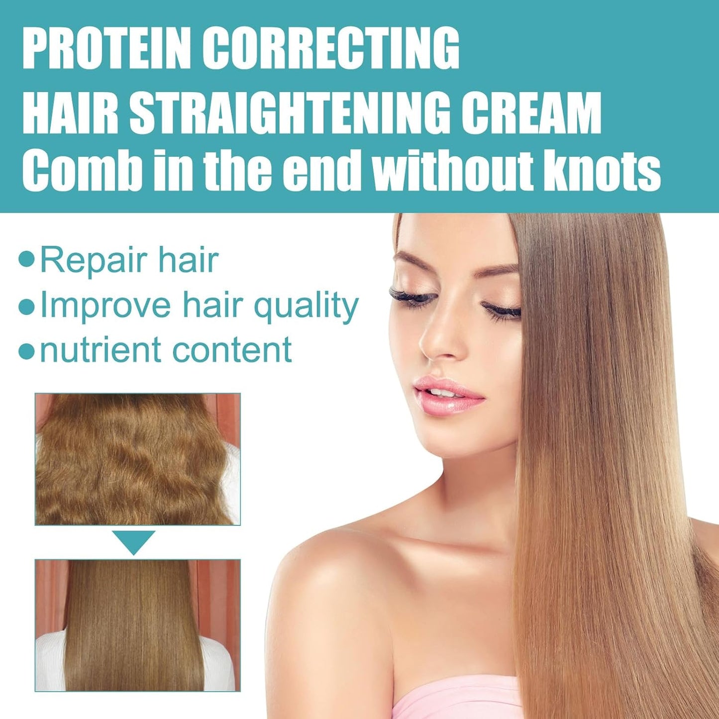 Crema alisadora de cabello con proteínas
