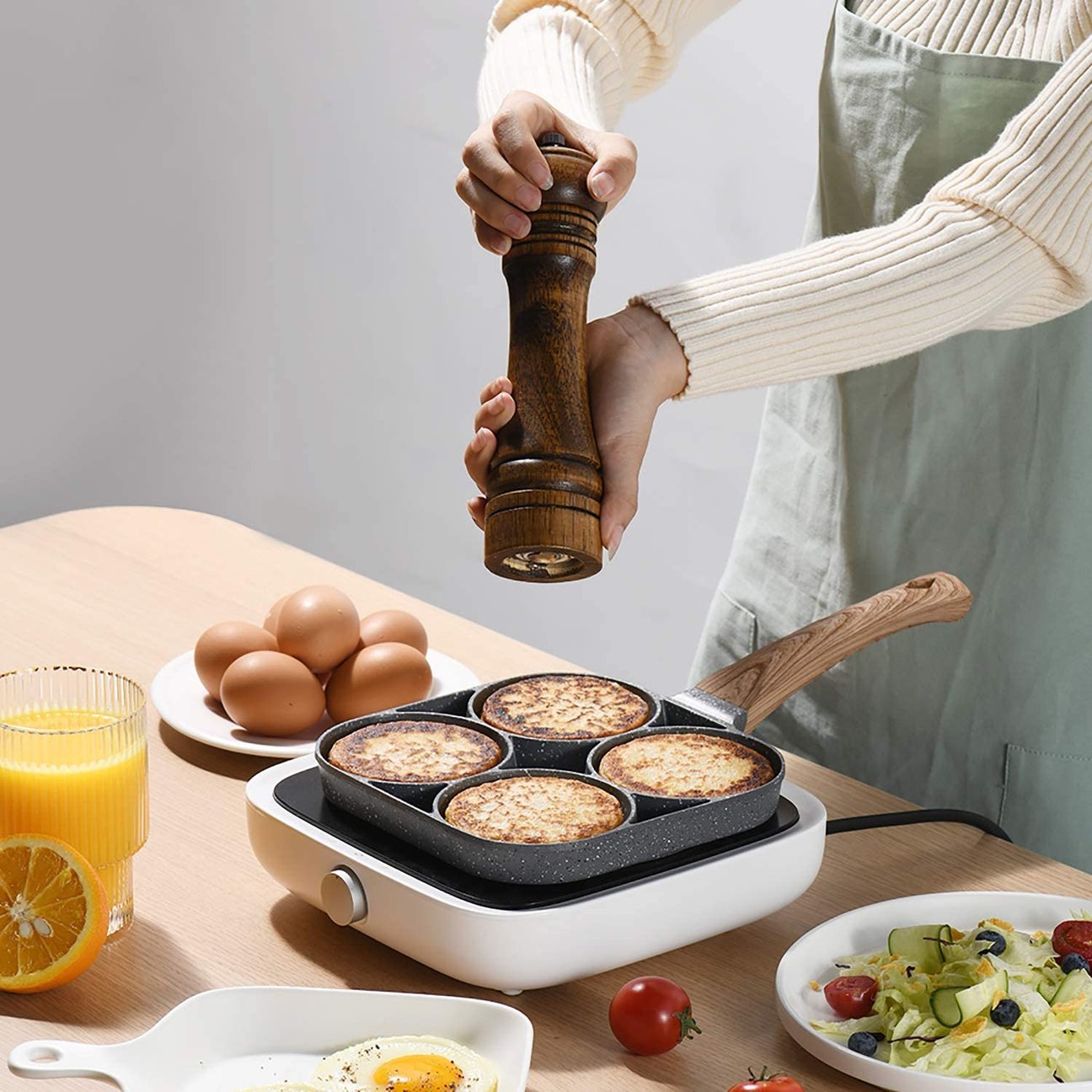 Multiplus - Sartén de 4 módulos para huevos y tortitas