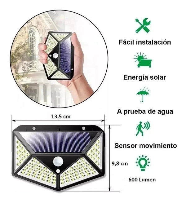 Lámpara solar con sensor de movimiento